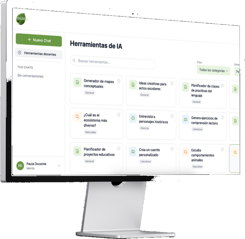 Herramientas de IA para docentes en méntia